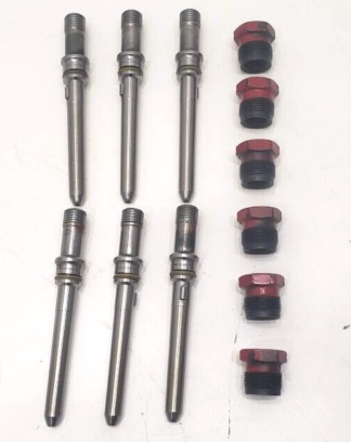 Set Of 6 Cummins 4929864 ISB 6.7 Fuel Supply Connector Tubes With Threaded Cap